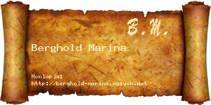 Berghold Marina névjegykártya